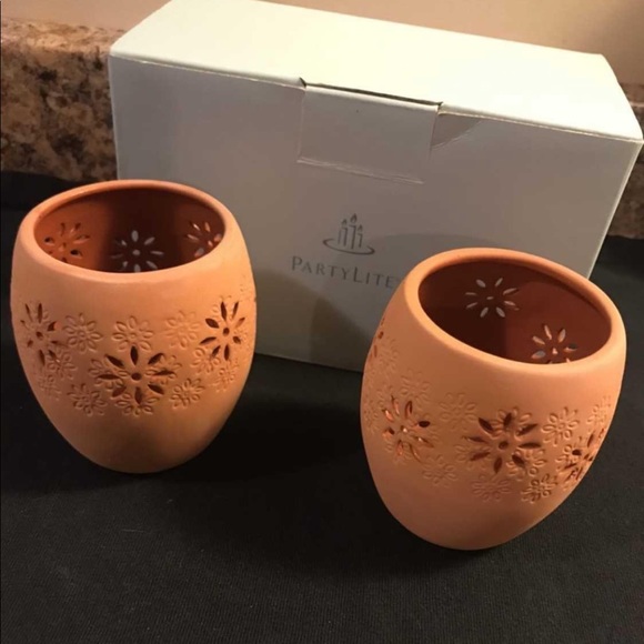 Partylite Terra Blossom Tealight Holder set - Picture 1 of 5